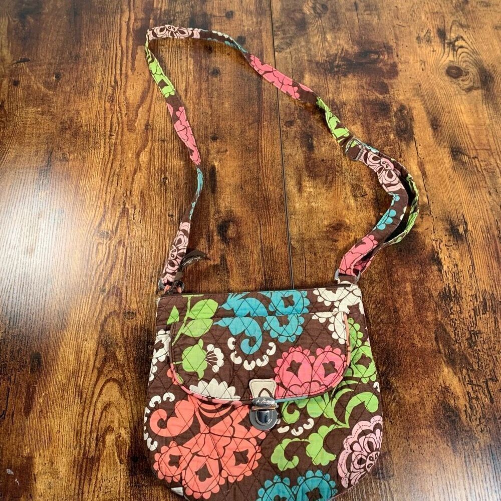 Vera Bradley Saddle up Crossbody Shoulder Purse Lola Pattern Adjustable Quilted